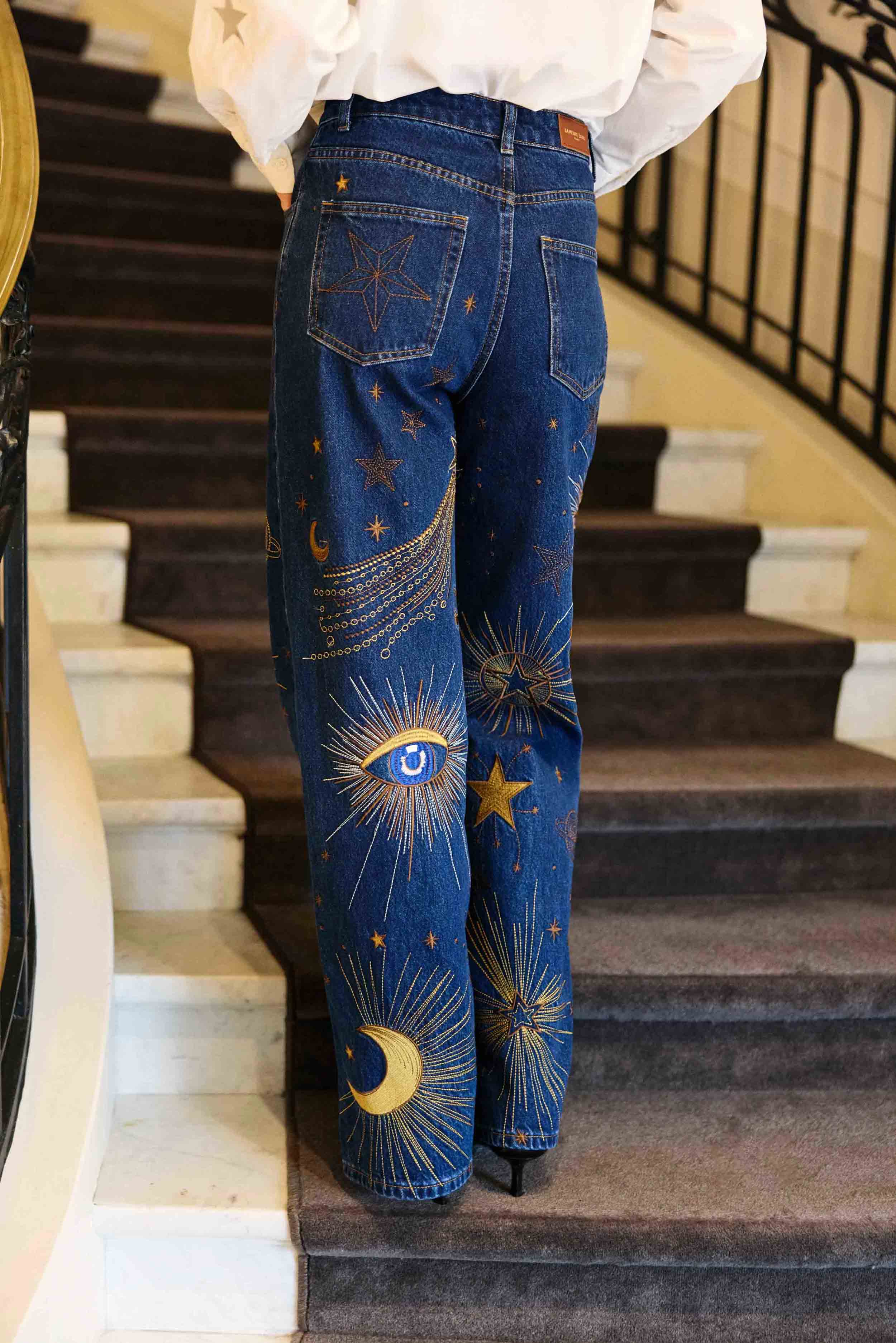 Jean brodé denim - Zephyra