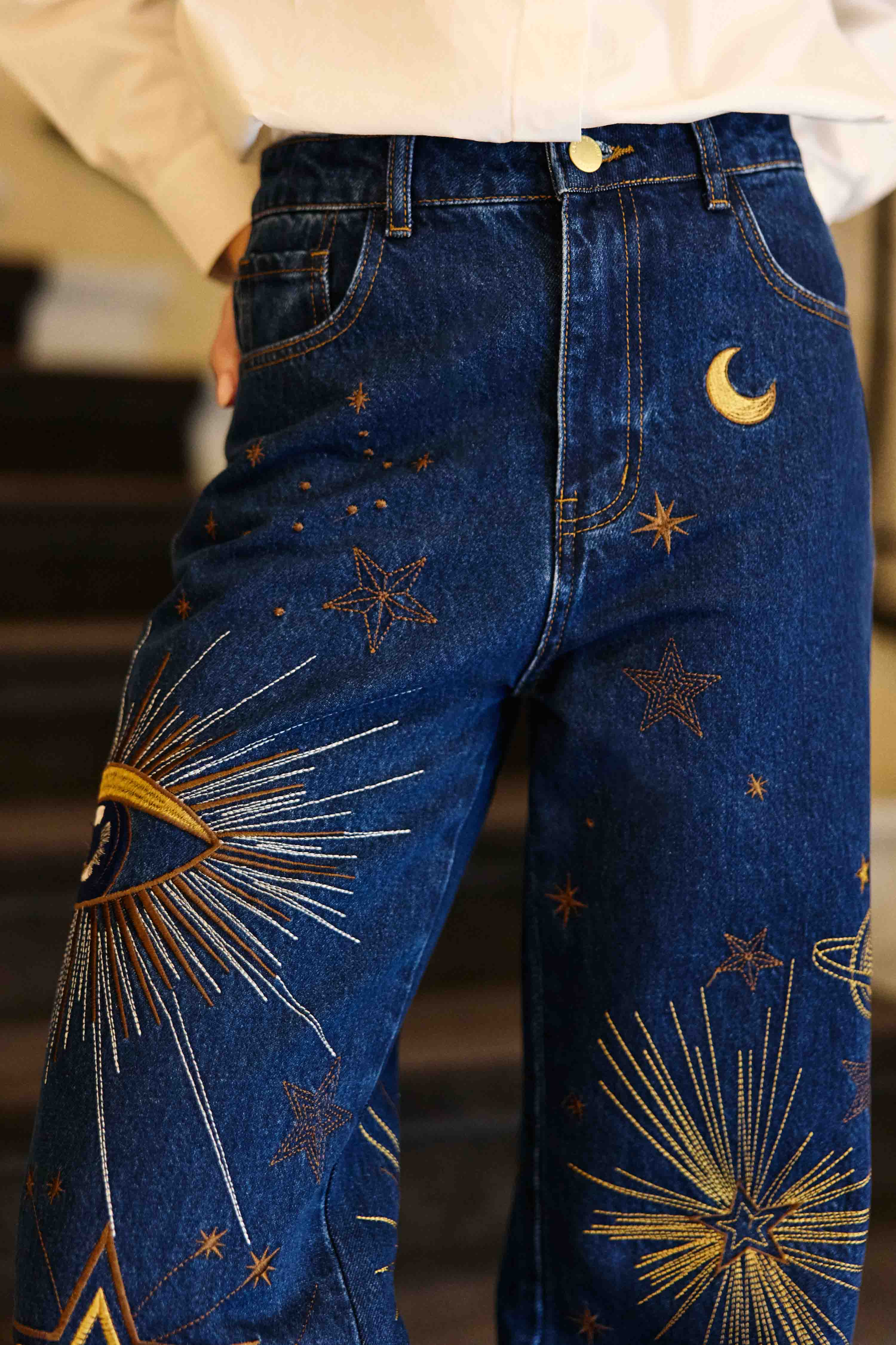 Jean brodé denim - Zephyra