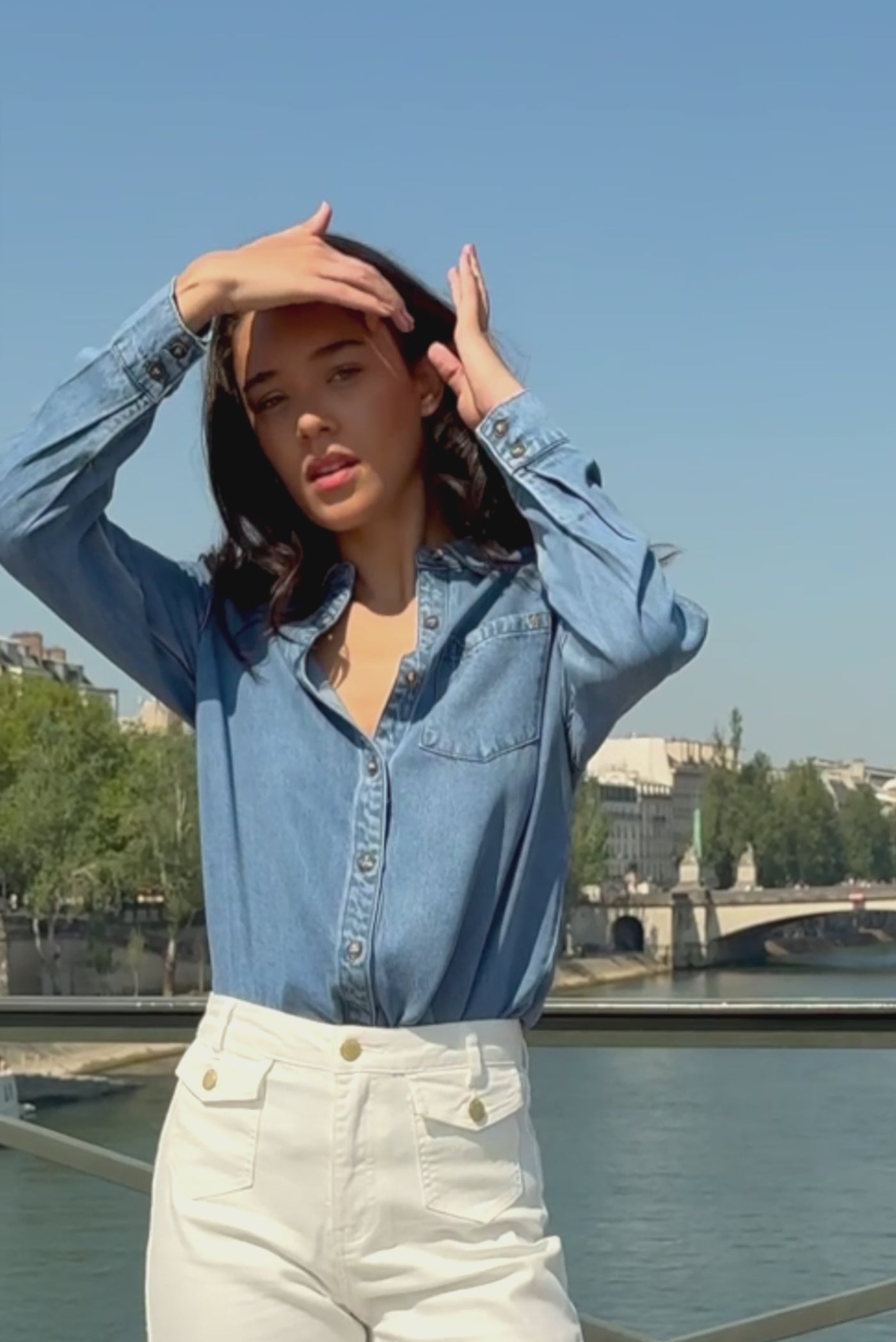 Chemisier effet denim stone - Clem