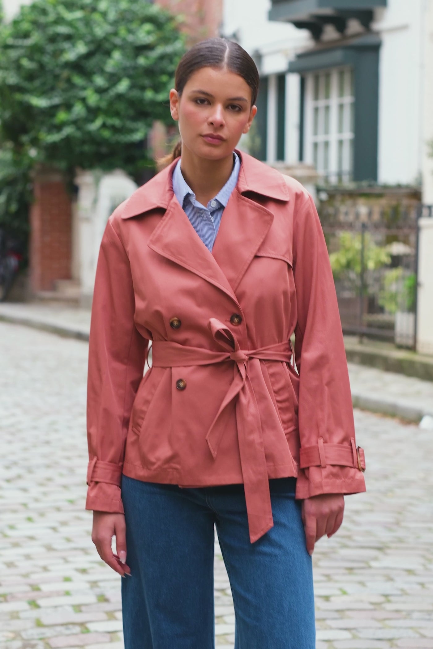 Short old pink trench coat - Narago