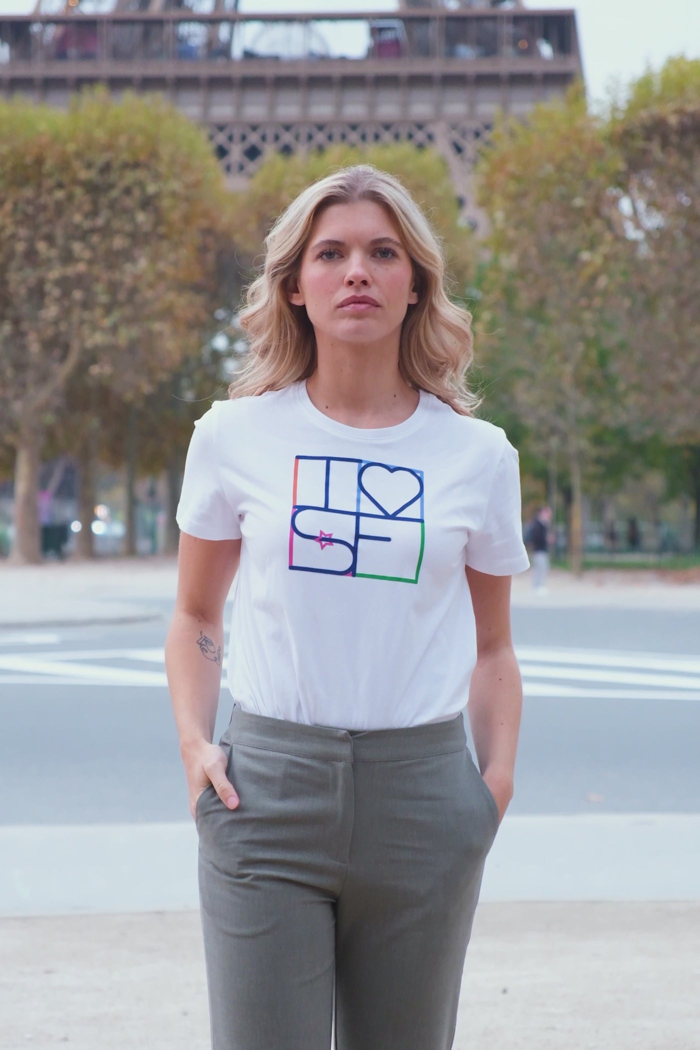 Ecru printed T-shirt - Tilove