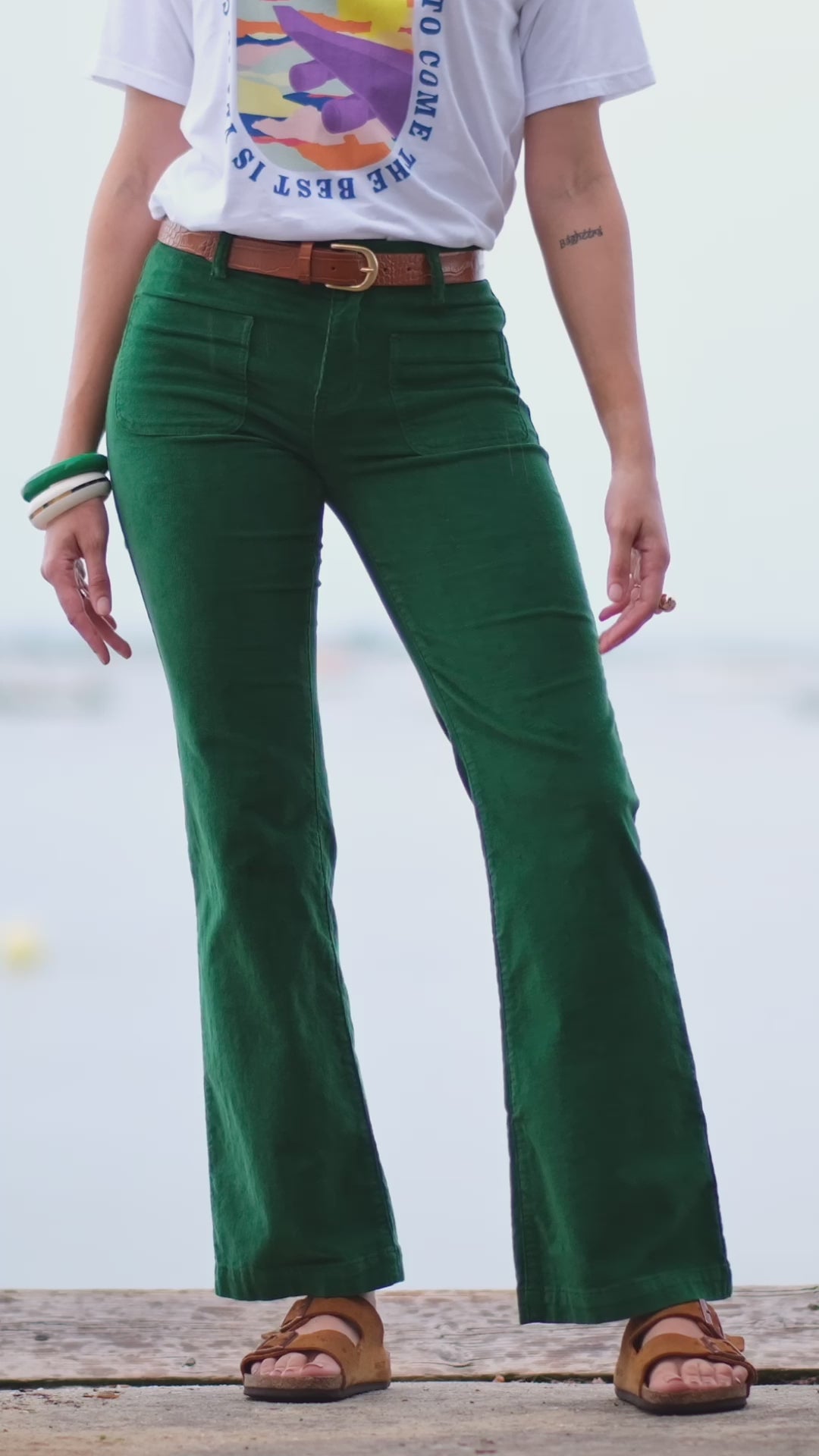 Pants Sonny Velours - Vert