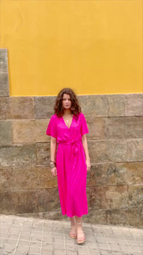 Fuchsia midi dress - Raveny