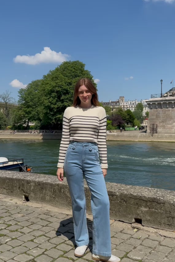 Jean droit taille haute stone - Phoebe