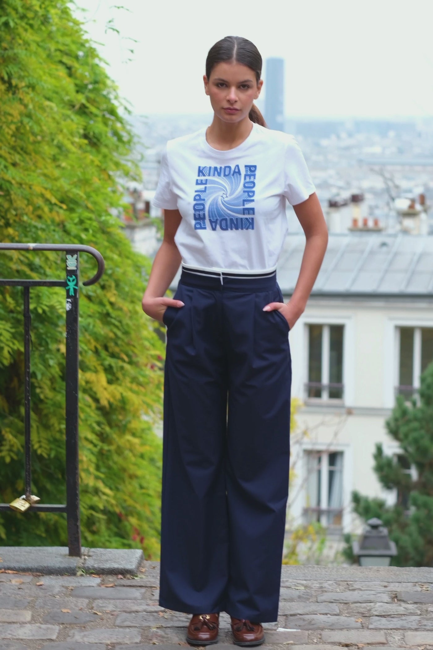 Navy straight pants - Patricia