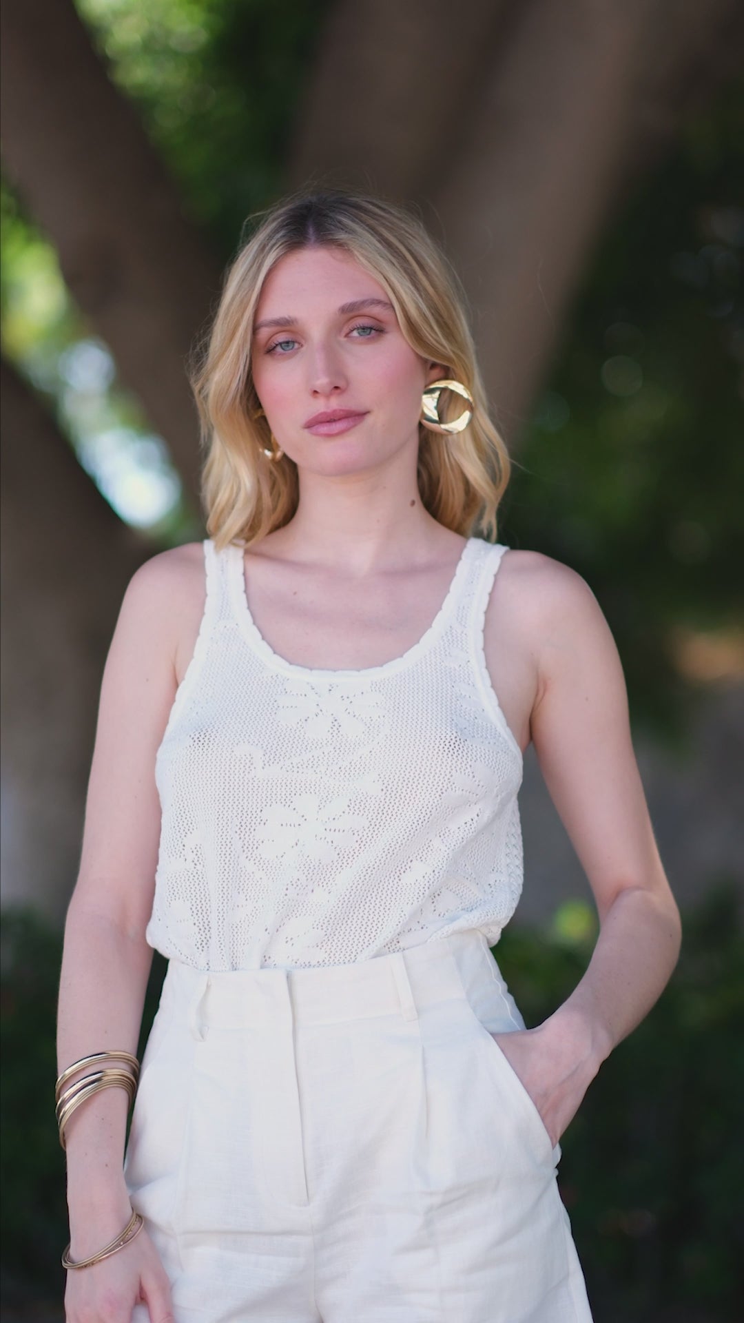 Ivory mesh top - Magalie