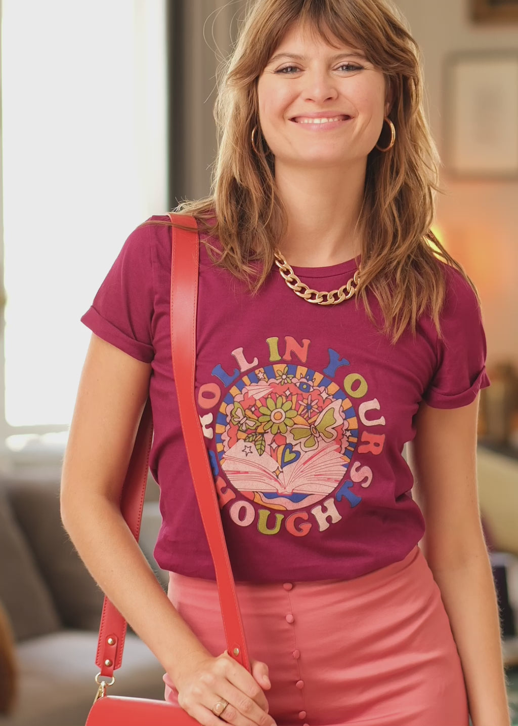 T-shirt Roll-in - Framboise