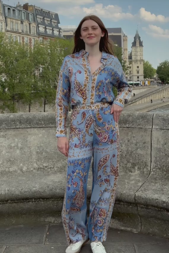 Patterned flowing pants - Polia