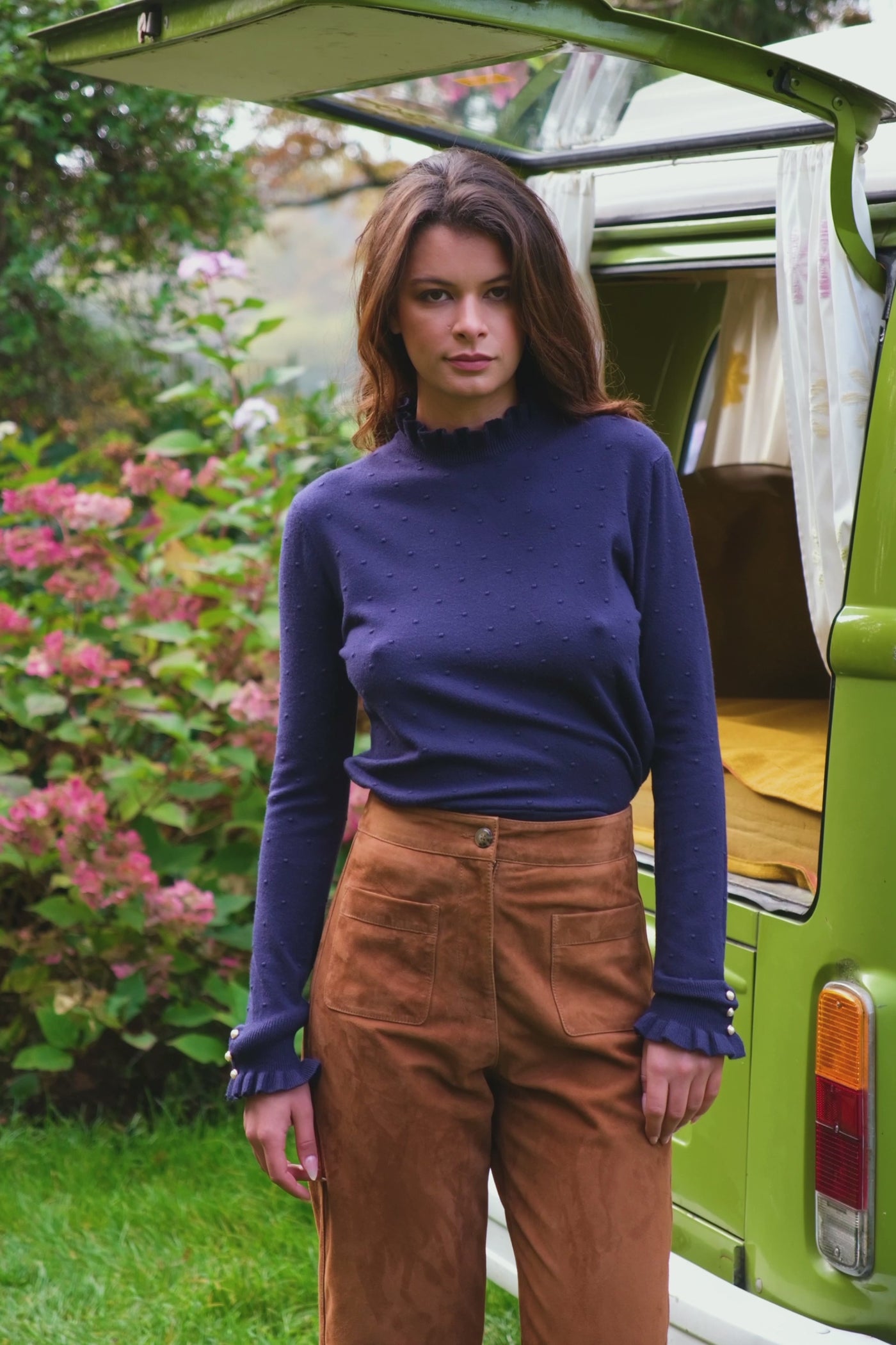 Navy high neck sweater - Solferinos