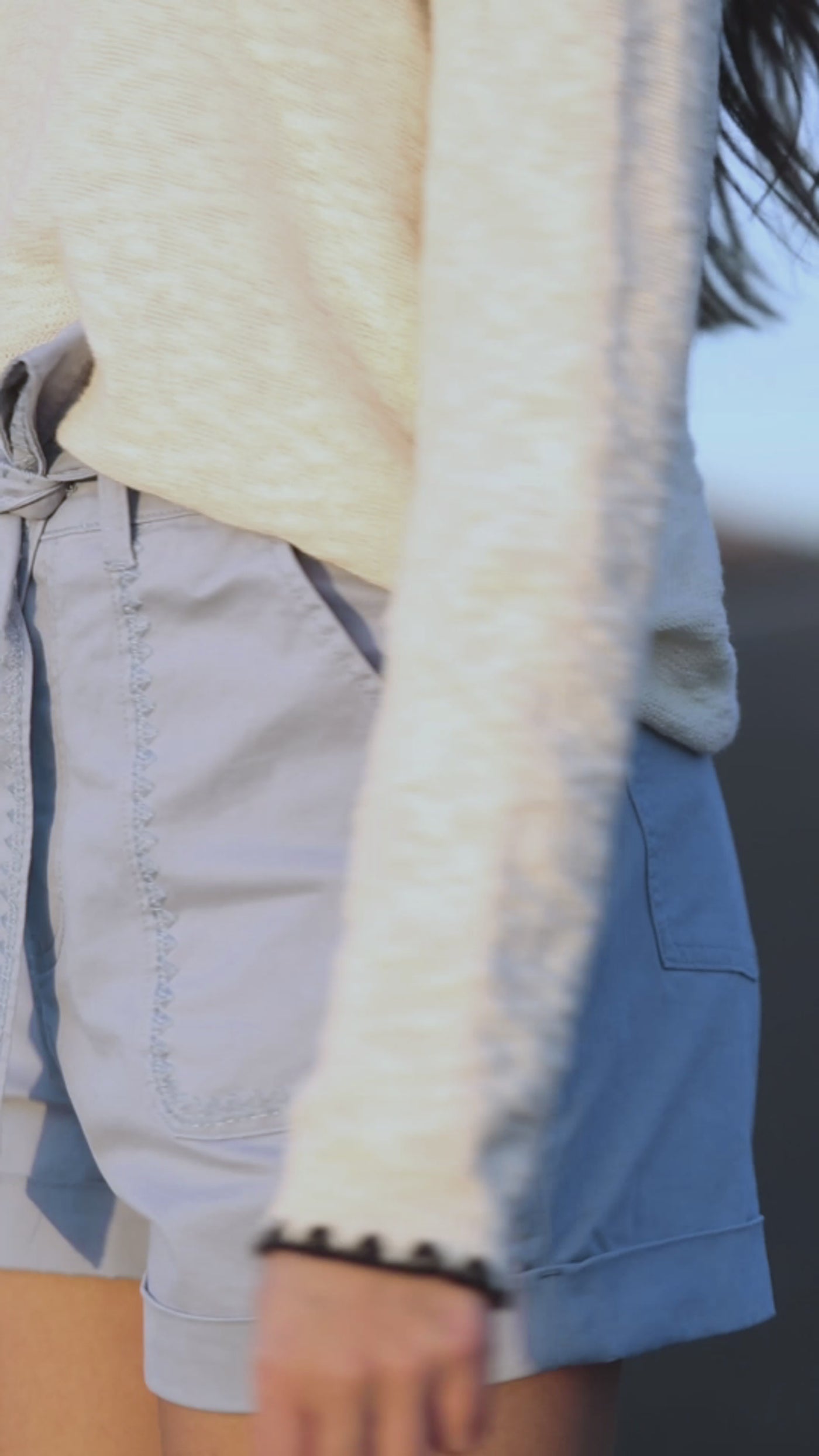 Blue high-waisted shorts - Soeli
