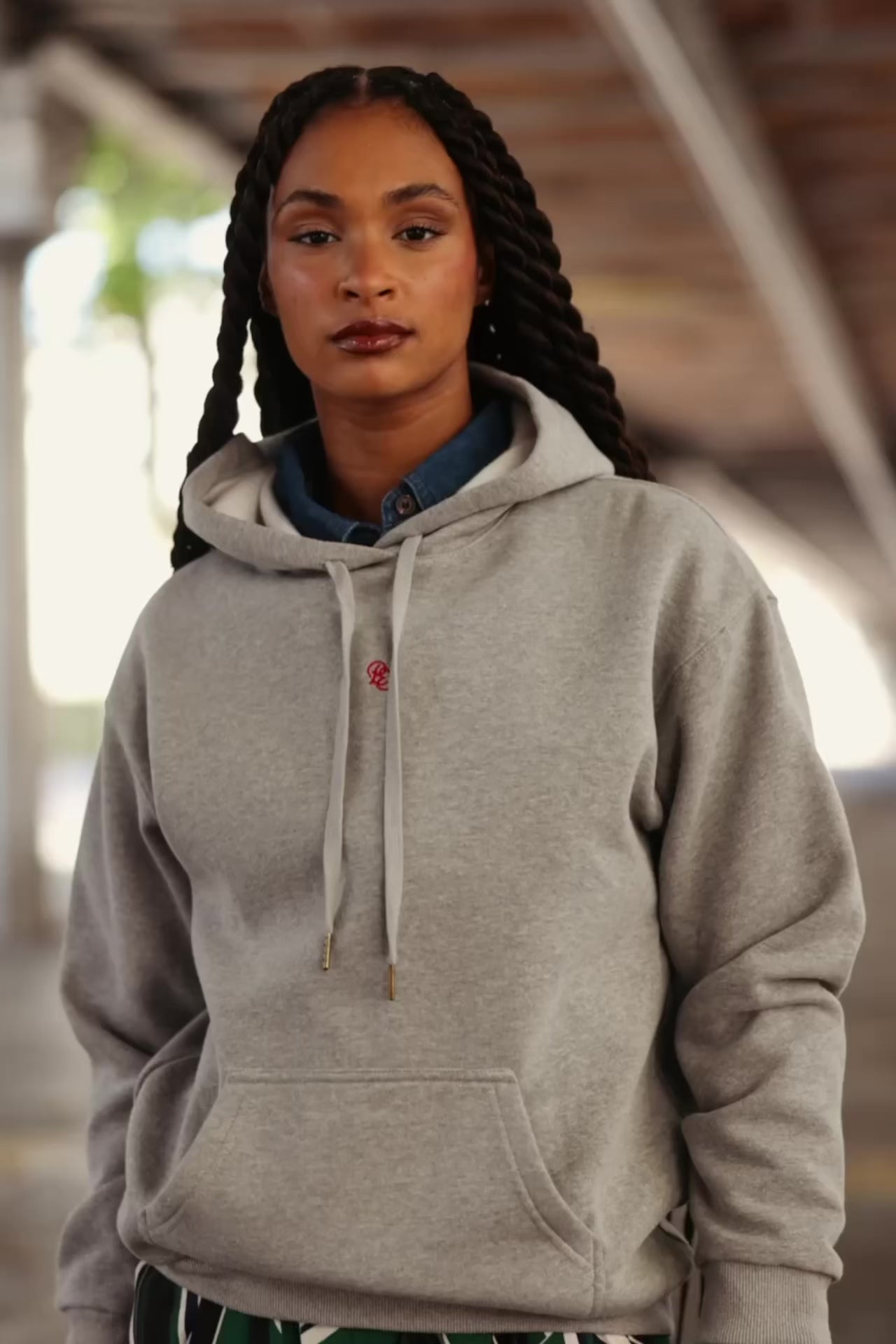 Grey Hooded Sweatshirt - Tamara