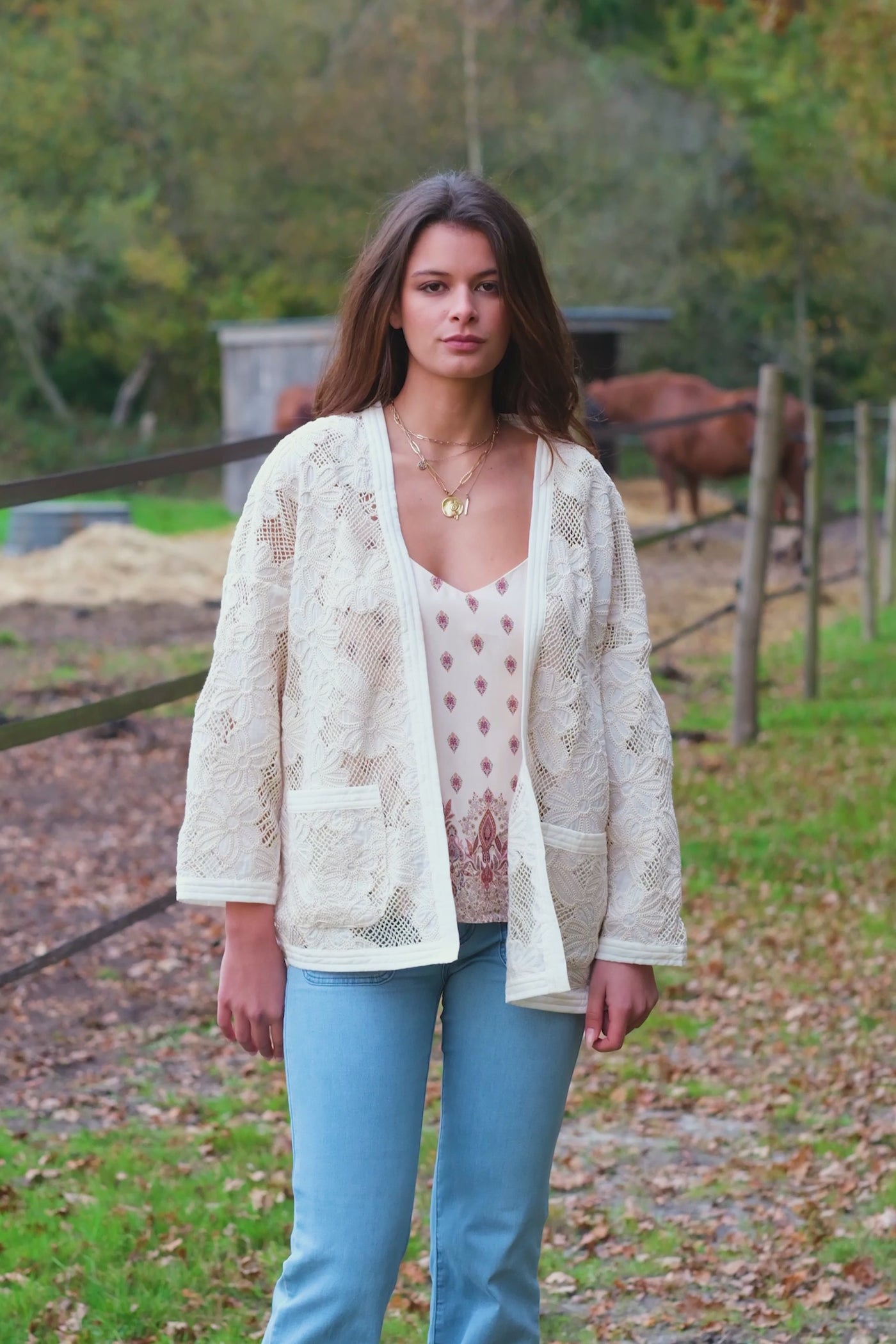 Beige cotton kimono - Violaine