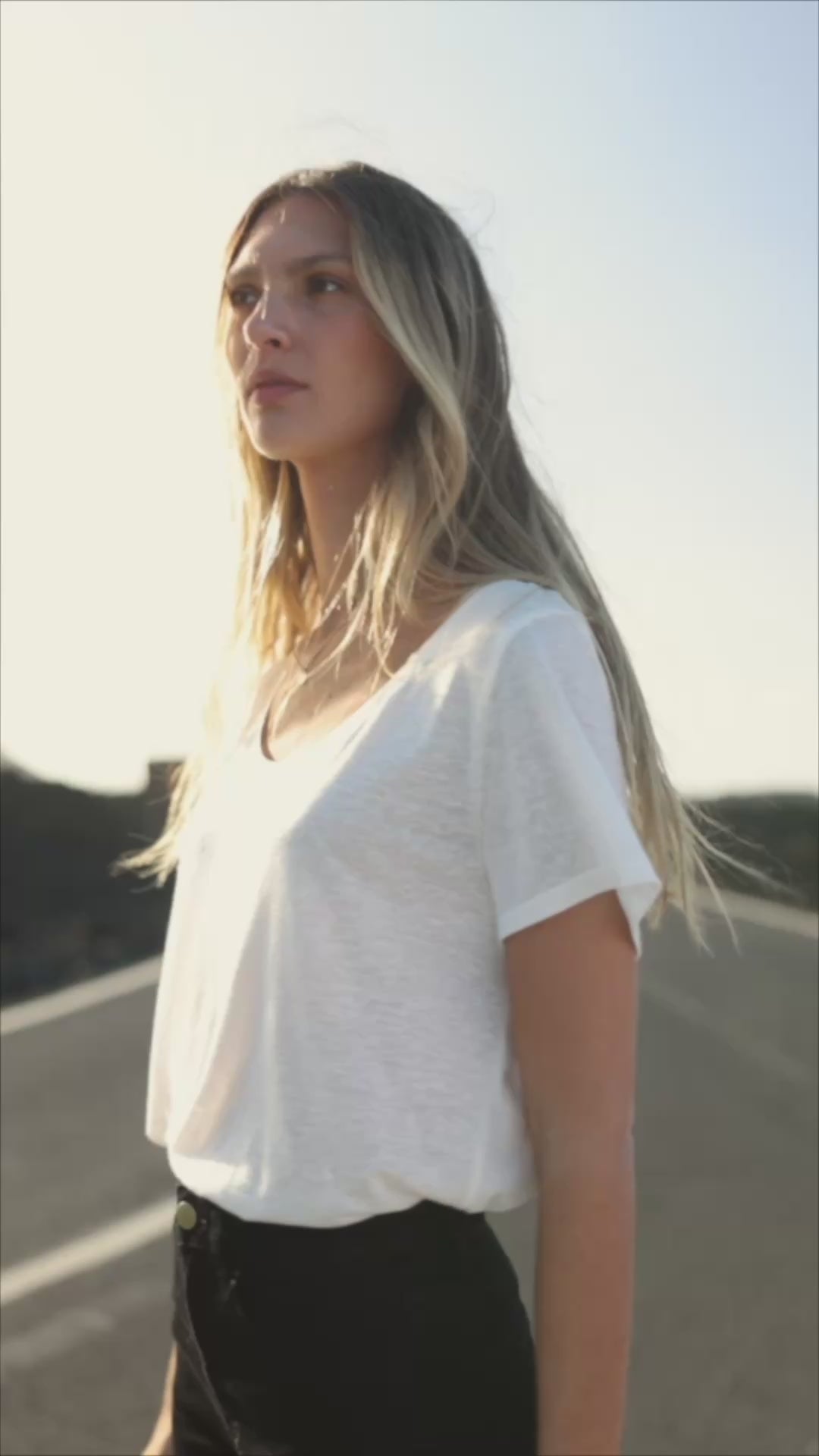 Ecru round neck t-shirt - Tia