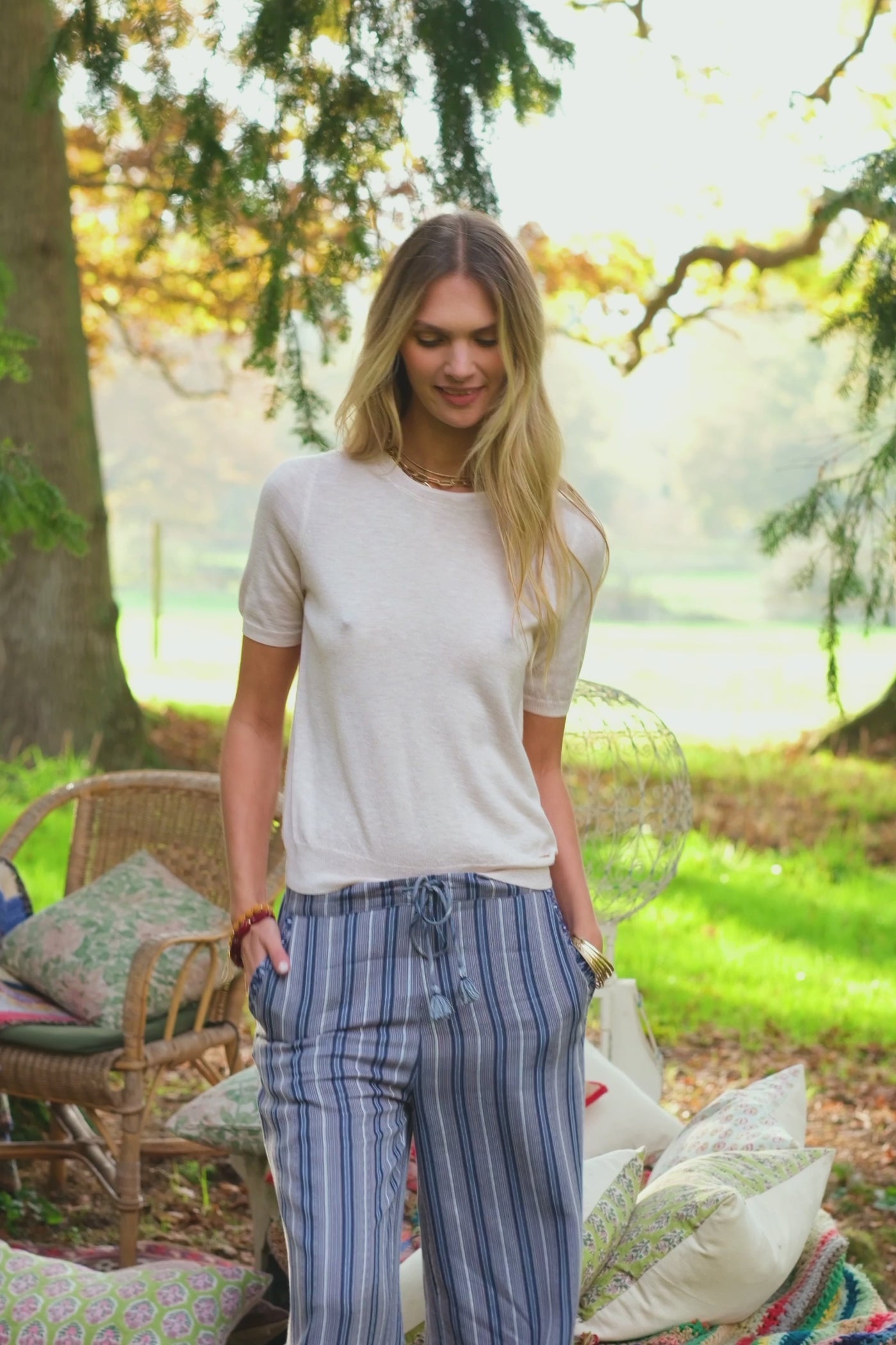 Ivory short-sleeved sweater - Marilou
