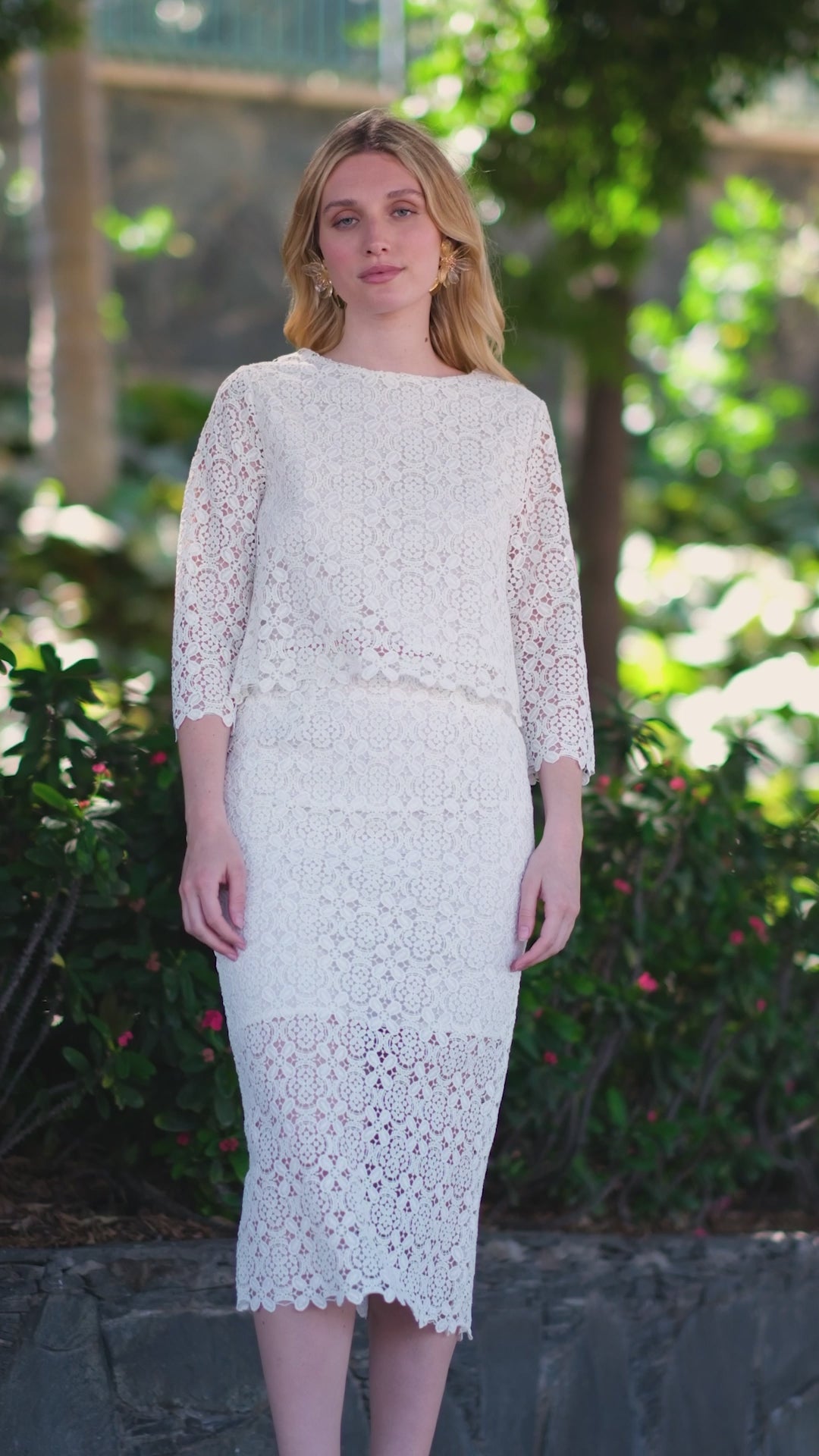 Ivory guipure skirt - Joya