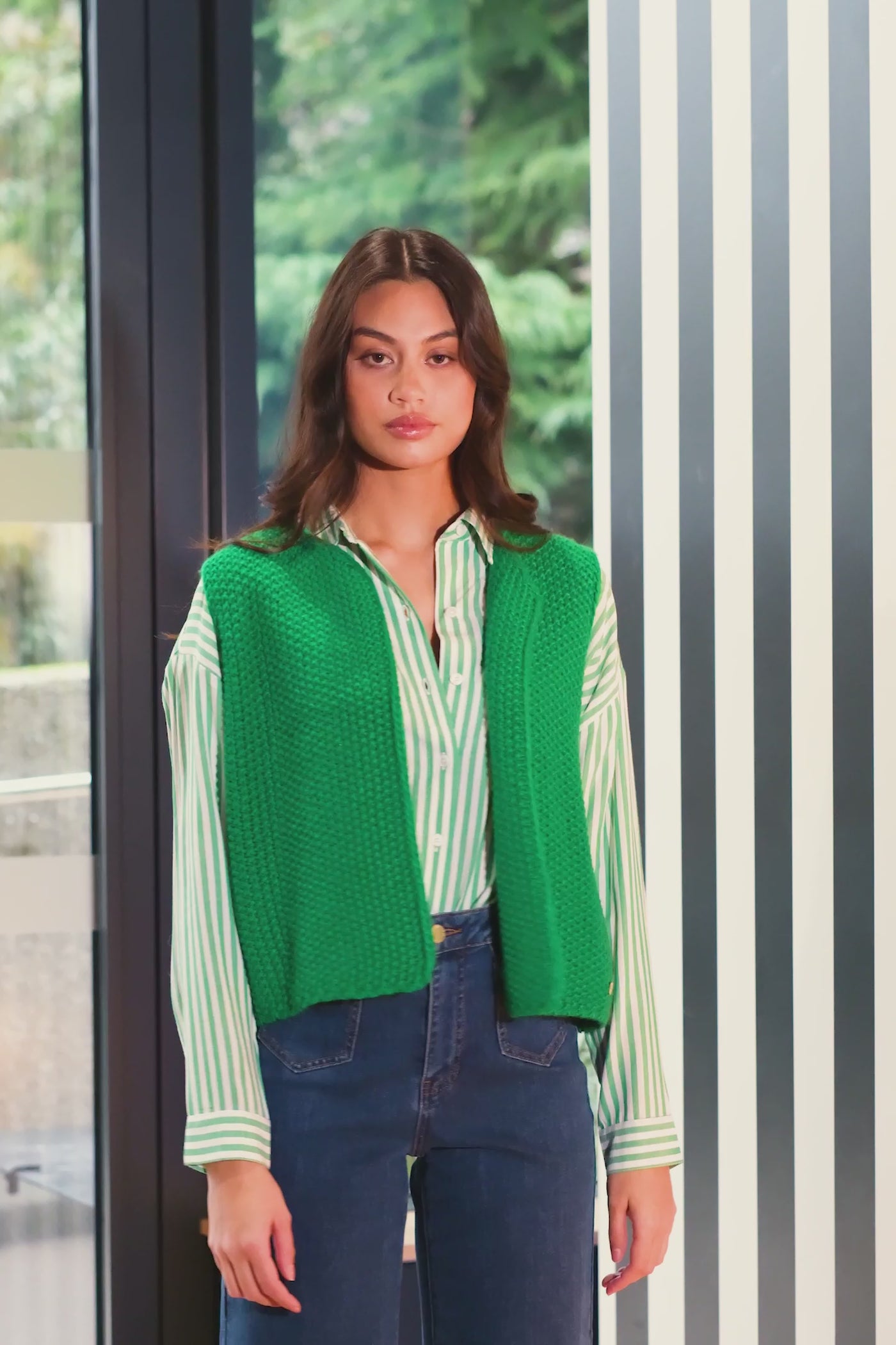Green sleeveless vest - Crea