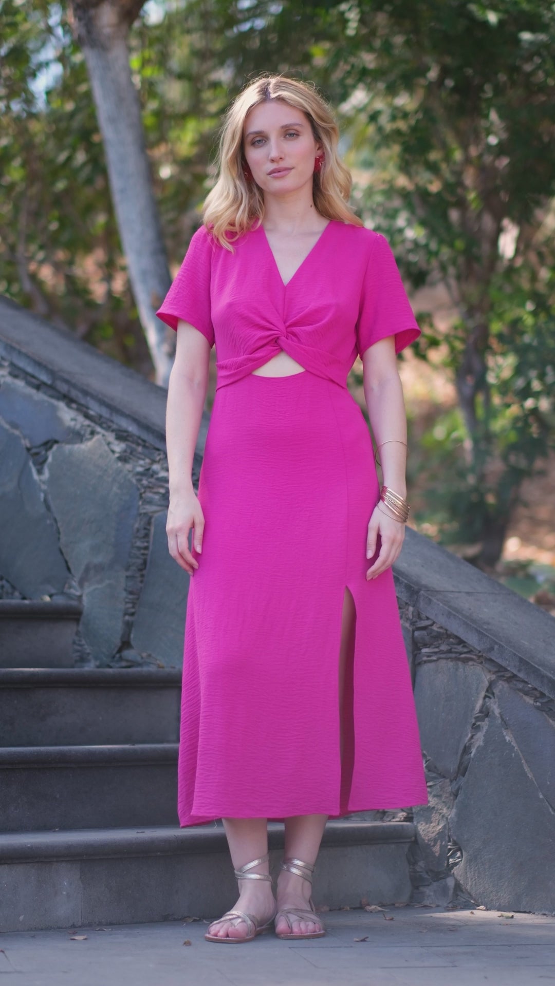 Robe dos nu fuchsia - Rozia