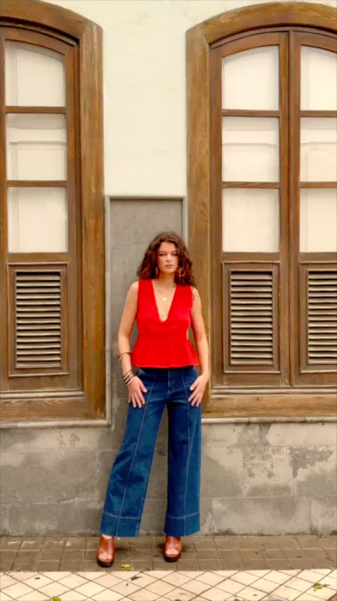Raw straight jeans - Paola