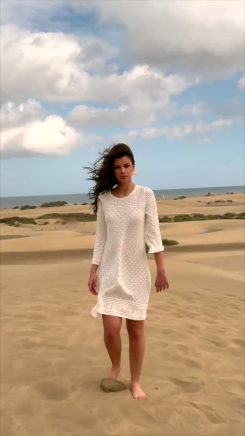 Short ecru knit dress - Marion