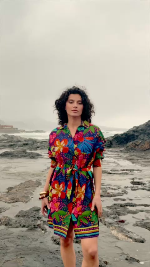 Robe chemise à motif floral - Reeze