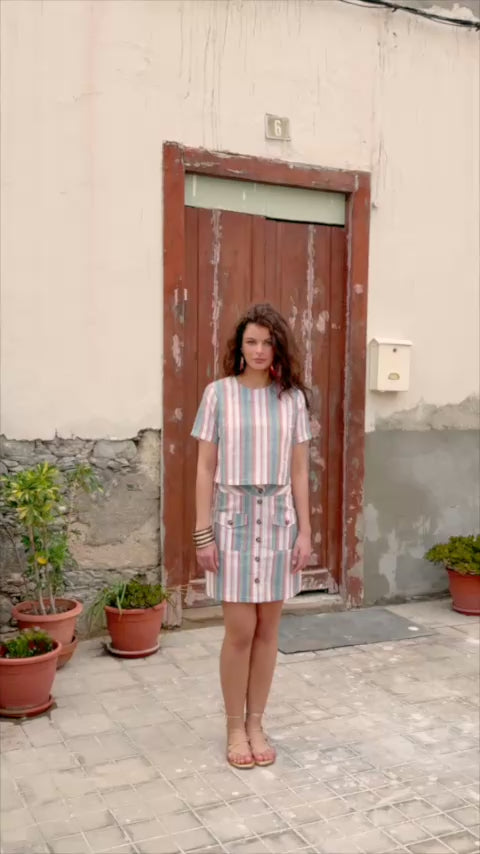 Jupe courte à rayures - Joella