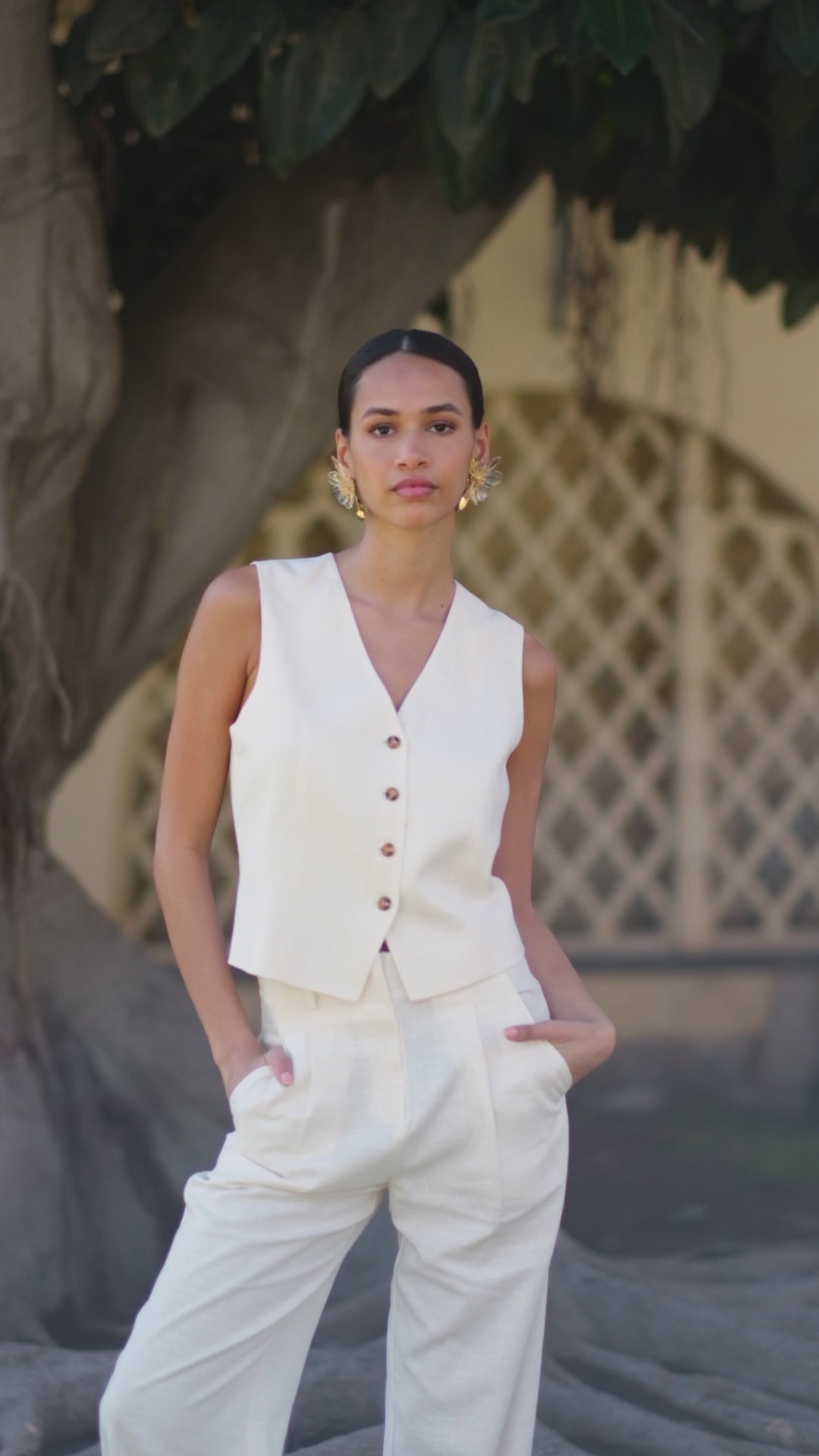 Veste sans manches ivoire - Volie