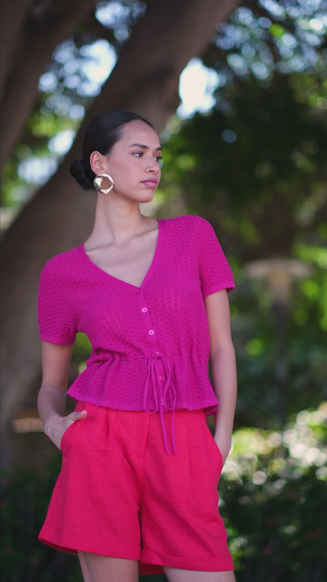 Fuchsia mesh top - Mallory