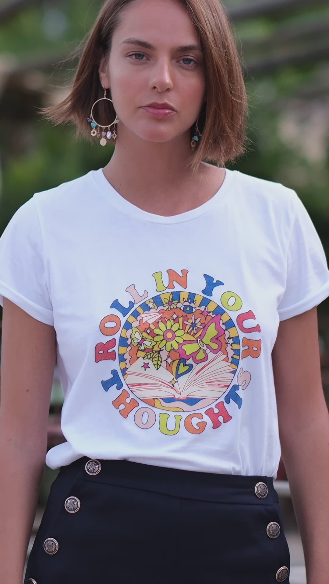 T-shirt Roll-in - Blanc