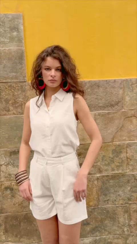 Top sans manches écru - Toya
