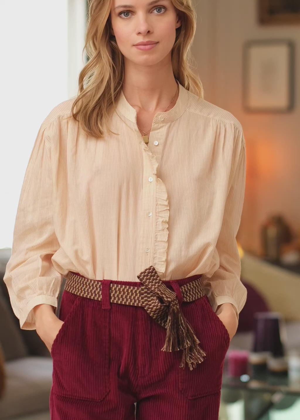 Blouse Lonia - Poudre Raye