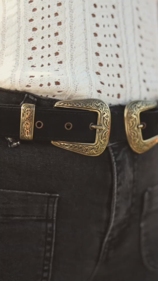 Ceinture cuir noir - Assia