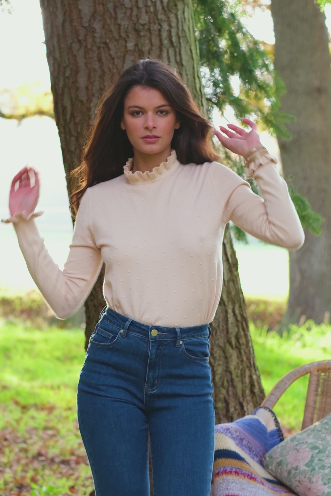 Beige high neck sweater - Solferinos