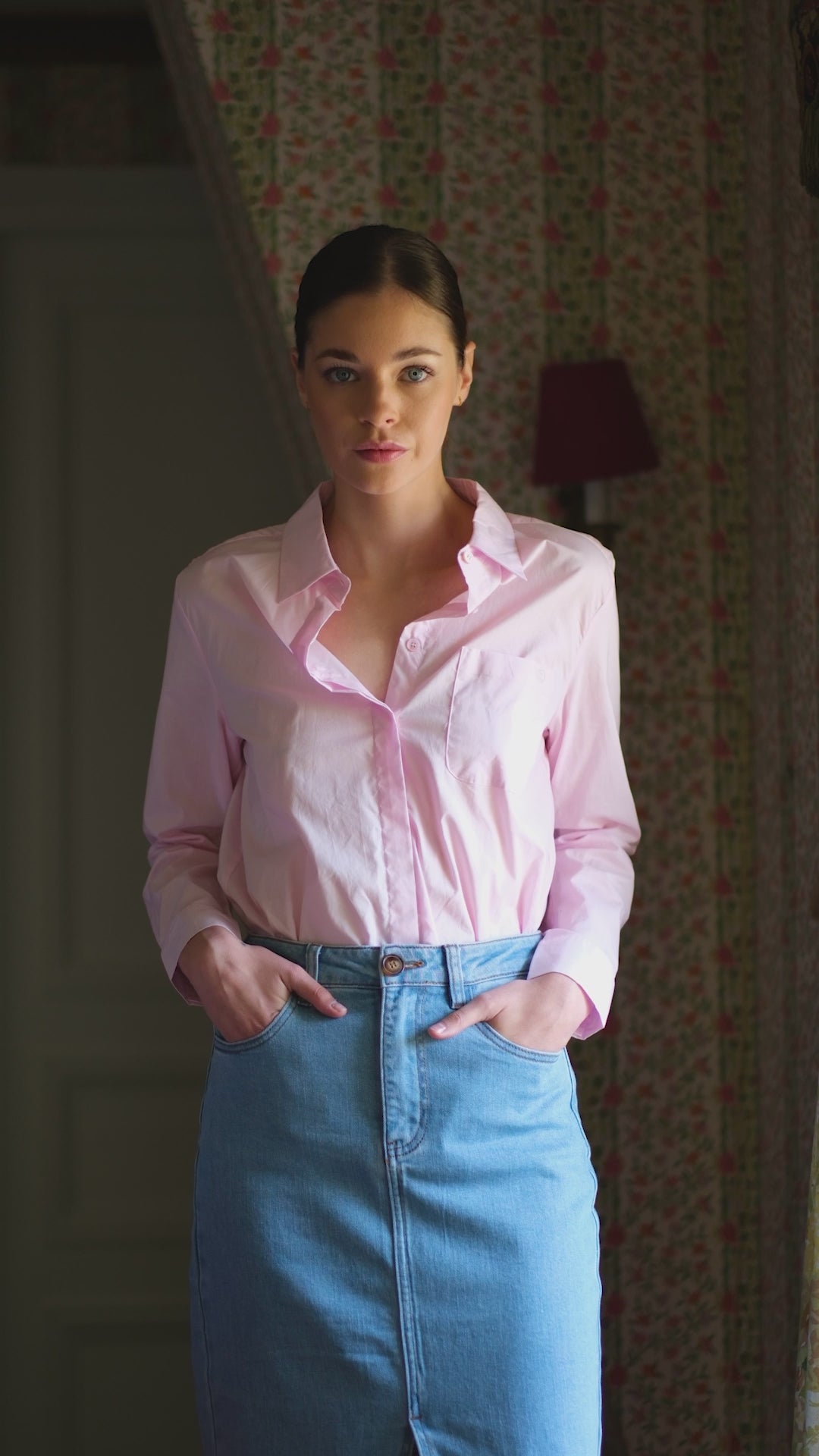 Pink straight blouse - Carli