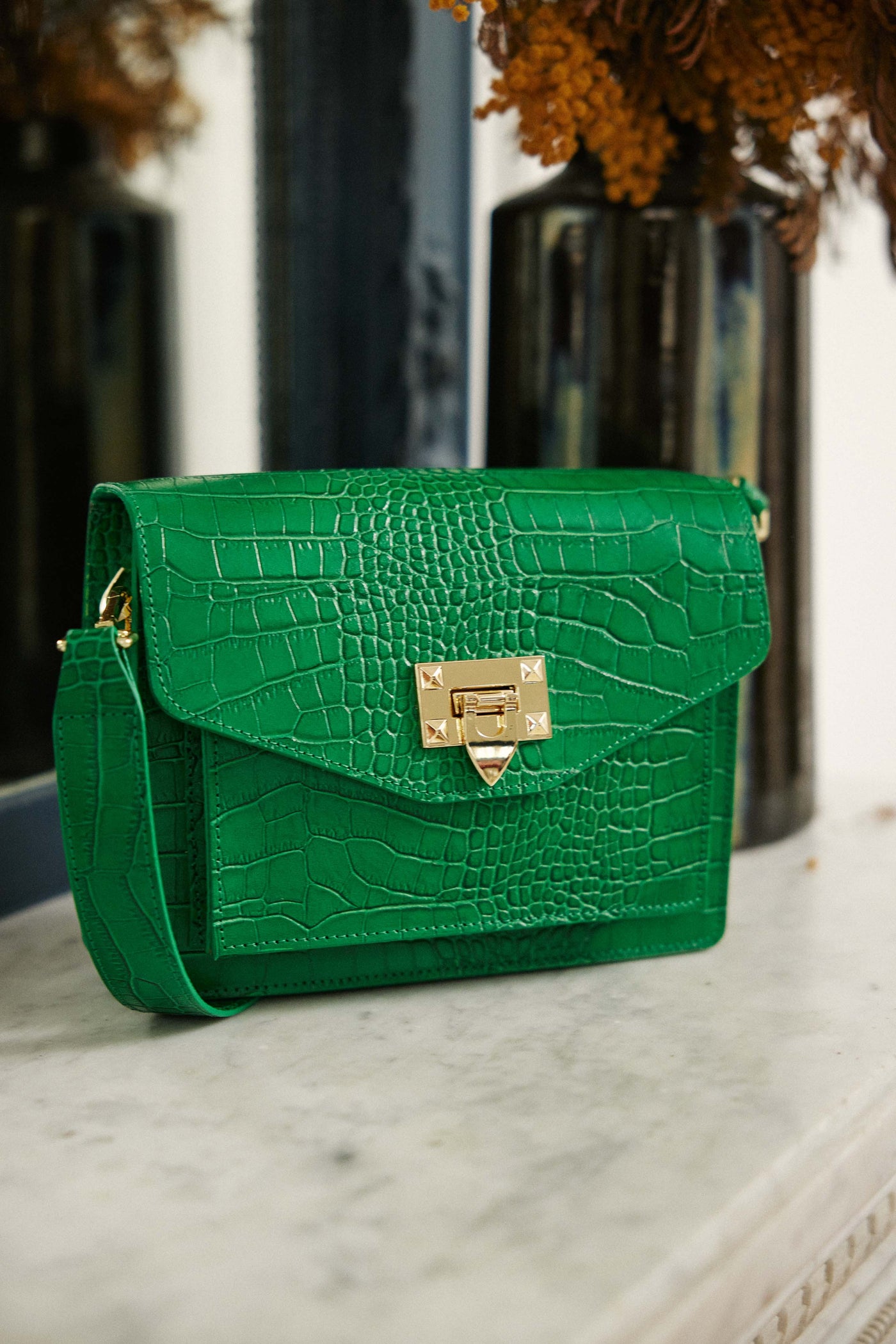 Croco Sac Emily Vert Sac The Kooples Emily Croco New Arrivals